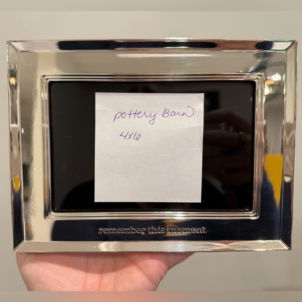Pottery Barn Silver Picture Frame “Remember This Moment” 4x6